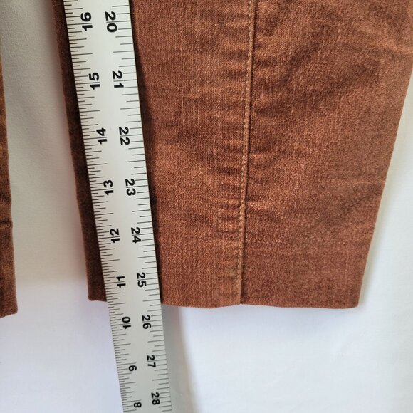 Anthropologie The Essential Slim Velvet Pants Bronze Brown Size 4 - Picture 10 of 14